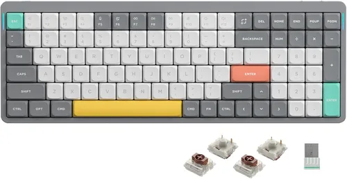 Vista 13 de nuphy Teclado mecánico inalámbrico Air96 V2, teclado retroiluminado RGB de 100 teclas, compatible con Bluetooth 5.1, 2.4G y conexión con cable