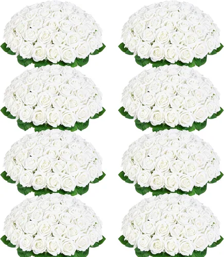 Vista 24 de 50 flores artificiales de rosas negras, ramo de rosas falsas de terciopelo