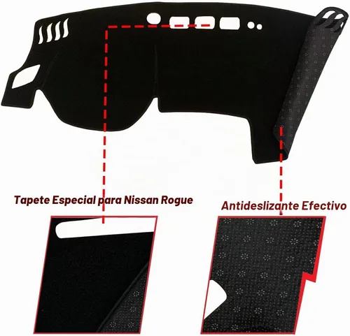 Vista 3 de Cubierta del tapete para salpicadero, consola central interior personalizada compatible con Nissan Rogue S SV SL SUV 2021 2022 accesorios de tablero
