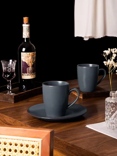 Vista 7 de famiware Venus - Tazas de café para 4, juego de tazas de 12 onzas, taza para beber con asa para café, té, cacao, leche, carbón