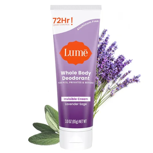 Vista 18 de Lume Desodorante para todo el cuerpo, tubo de crema invisible, control de olores de 72 horas, sin aluminio, sin bicarbonato de sodio, seguro