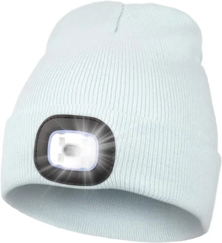Vista 16 de MELASA Gorro unisex con luz, recargable por USB, manos libres, gorro LED, regalos de invierno para hombres Tinte amarillo albaricoque