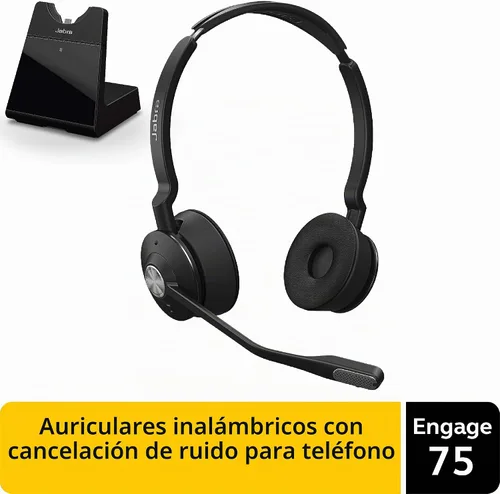 Vista 2 de Jabra Engage 75 audífonos inalámbricos profesionales, de comunicaciones unificadas