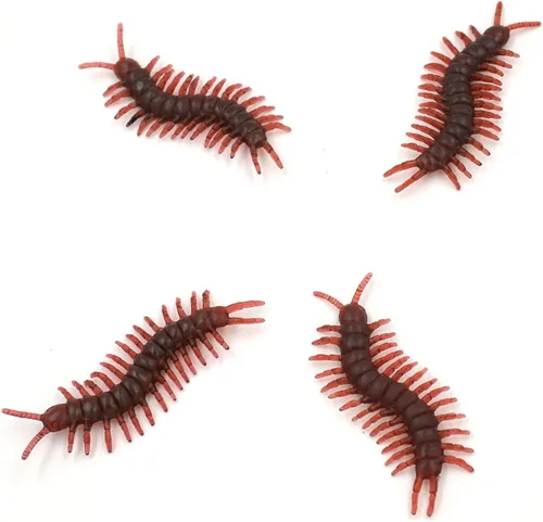 Vista 2 de Cooplay 30 piezas vintage simuladas de plástico falso ciempiés escolopendra insectos broma broma trucos terroríficos insectos para adultos divertido