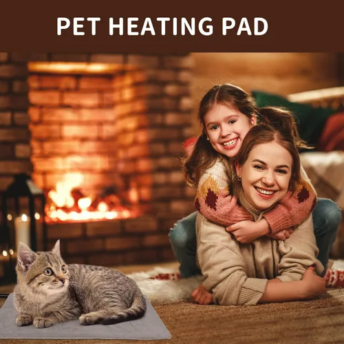Vista 6 de Almohadilla térmica para mascotas para gatos y perros pequeños, cama climatizada para gatos, control automático de temperatura, almohadillas