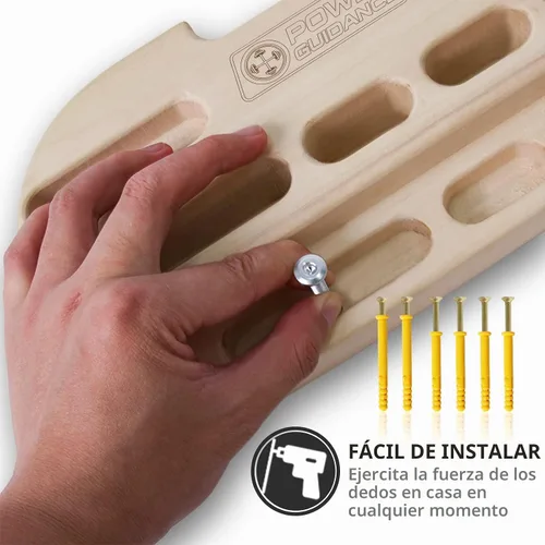 Vista 4 de POWER GUIDANCE Tabla de Agarre de Escalada en Roca, Fortalecedor de Manos de Madera, Ejercitador de Antebrazo para Escaladores y Atletas