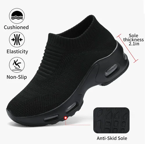 Vista 2 de Zapatos deportivos de malla para mujer, zapatos antideslizantes para mujer, zapatos deportivos para mujer, zapatos deportivos para mujer, niñas