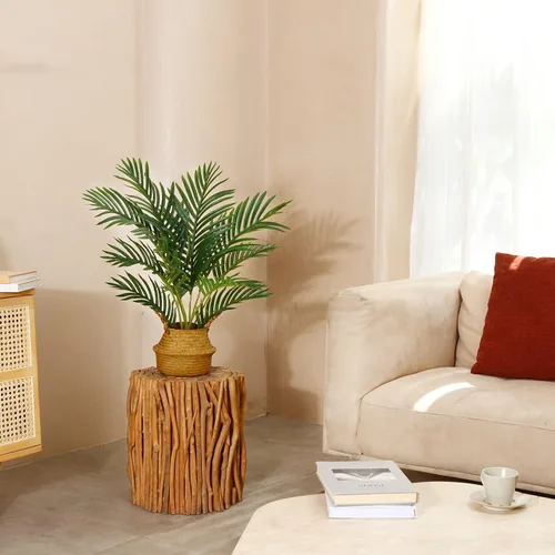 Vista 2 de LOMANTO Planta de palma falsa Majesty, plantas artificiales de 2 pies