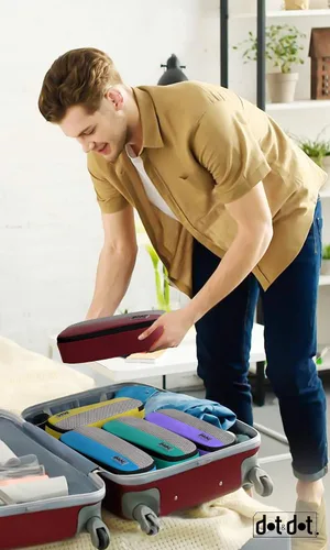 Vista 7 de Cubos de embalaje delgados para maletas, juego de 5 cubos de equipaje para viajes, bolsas organizadoras de maleta, cubos de viaje organizadores