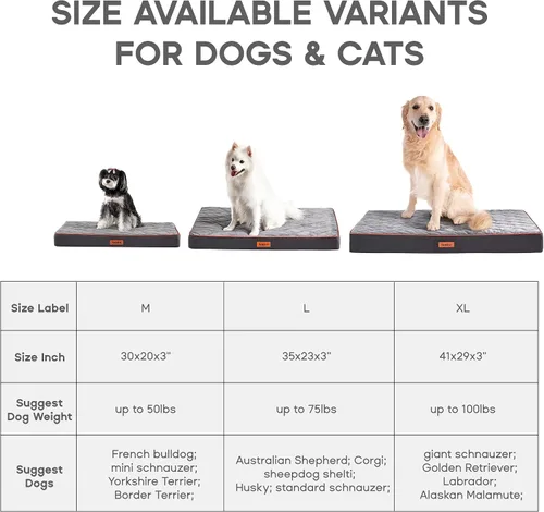Vista 6 de Sonive Cama de gran tamaño para perros y gatos, cama ortopédica de espuma para perros, impermeable, acolchada, cómoda, para uso en interiores