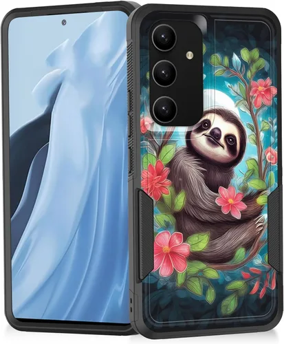 Vista 191 de Funda para Galaxy A14 5G, resistente de doble capa híbrida de policarbonato duro, goma suave, a prueba de golpes, funda protectora resistente