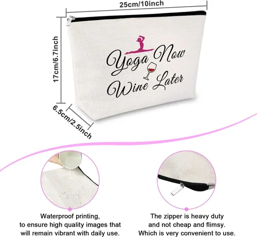 Vista 2 de Sfodiary Bolsa de maquillaje para amantes del yoga, regalos de yoga para mujeres, instructoras de yoga, regalo de agradecimiento para profesores