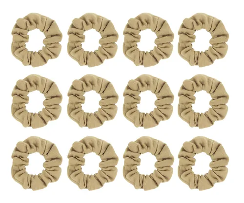 Vista 9 de Coleteros de algodón para el cabello, de un solo jersey, color sólido, ligas elásticas para el cabello para mujer, accesorios (beige)