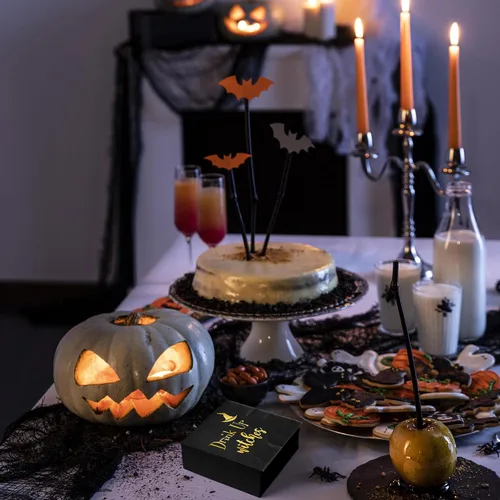 Vista 5 de Servilletas de Halloween Drink Up Witches, 52 servilletas de cóctel de Halloween para decoración, cena, bebidas y suministros de fiesta de brujas
