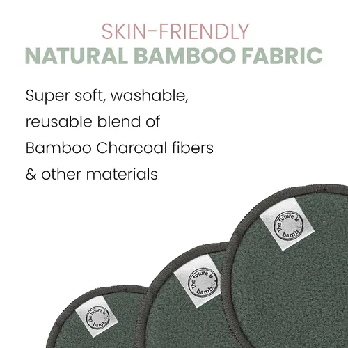 Vista 6 de The Future is Bamboo, 14 almohadillas de bambú reutilizables para desmaquillar Con bolsa de lavandería lavable Almohadilla facial suave