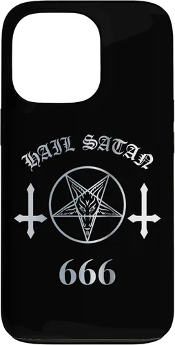 Vista 10 de iPhone 16 Upside Down Cross Satanic Pentagram Hail Satan 666 Case