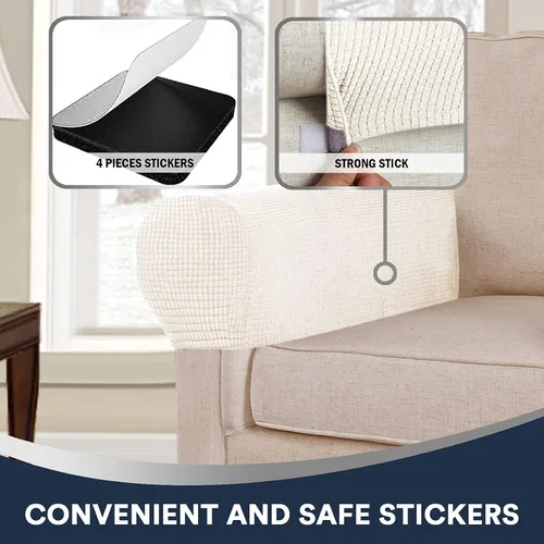 Vista 5 de Fundas elásticas para reposabrazos de sofá, fundas de elastano jacquard para sillas y sofás, fundas antideslizantes para reposabrazos