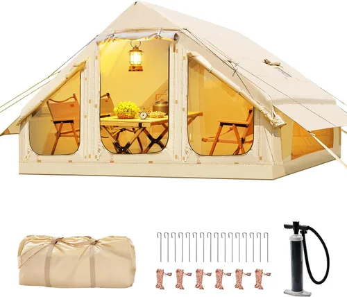 Vista 10 de Inflatable Tents for Camping, Blow Up Tent with Stove Jack, Ytaoeo Hot Tent
