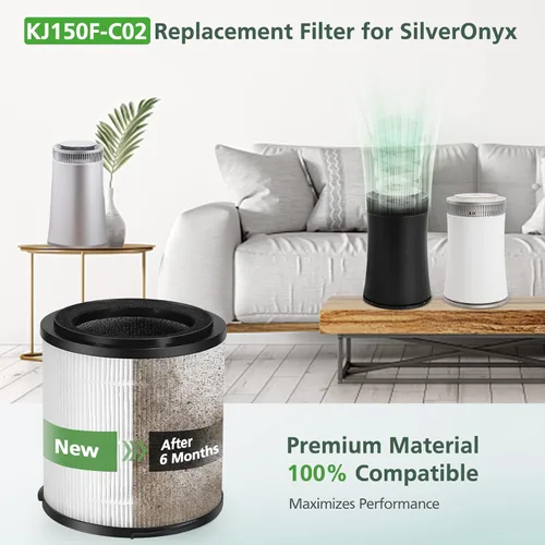 Vista 3 de KJ150F-C02 - Filtro de repuesto HEPA para purificador de aire SilverOnyx de 5 velocidades (habitación grande de 500 pies cuadrados) para mascotas