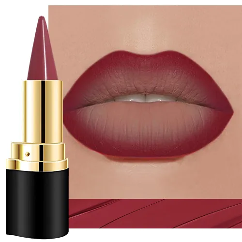 Vista 25 de evpct Combo de delineador de labios metálico rosa brillante y lápiz labial, lápiz labial con punta de cono para mujer, de larga duración