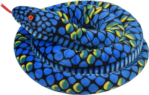 Vista 4 de MUOVE Animal de peluche de serpiente, serpiente grande de felpa realista, regalo de 110 pulgadas para niños