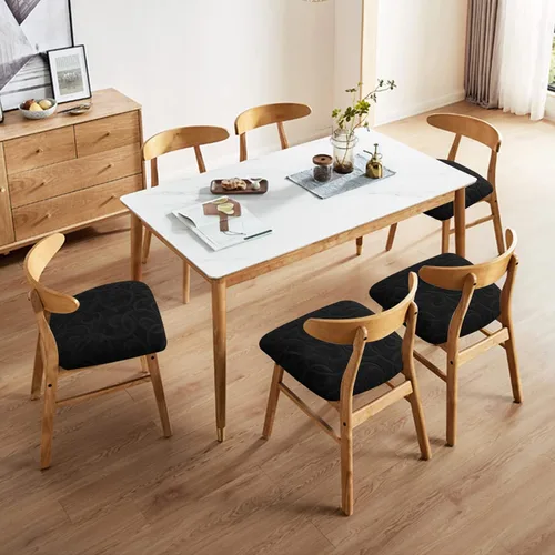 Vista 2 de Fundas de asiento impermeables para sillas de comedor, fundas elásticas para sillas de comedor, fundas protectoras para sillas de cocina, hotel