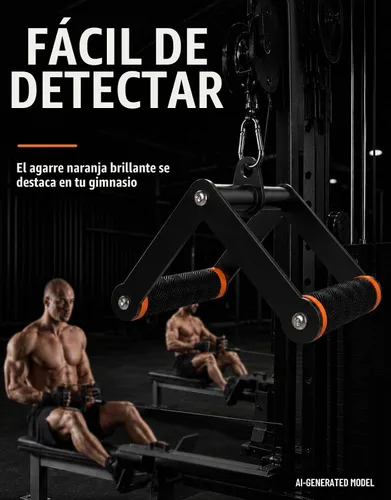 Vista 5 de Fitarc Accesorio de cable con mango de doble fila D para entrenamiento en gimnasio y hogar, accesorio de cable de barra en V con agarres