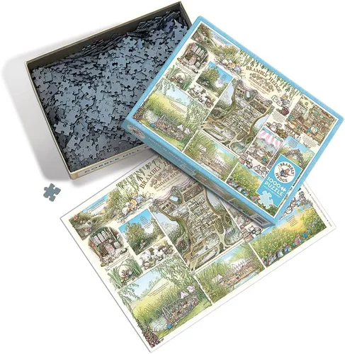 Vista 2 de Cobble Hill - Rompecabezas de 1000 piezas, historia de verano de Brambly Hedge, póster de muestra incluido