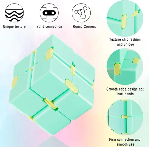 Vista 3 de Cubo infinito de juguete 4 unidades de rompecabezas para niños y adultos, alivio del estrés y la ansiedad, rompecabezas mágico para TDAH, cubo