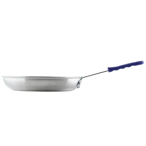 Vista 3 de Winco Sartén/Sartén para freír de aluminio de grado comercial, acabado natural con mango de toque frío, 14 pulgadas