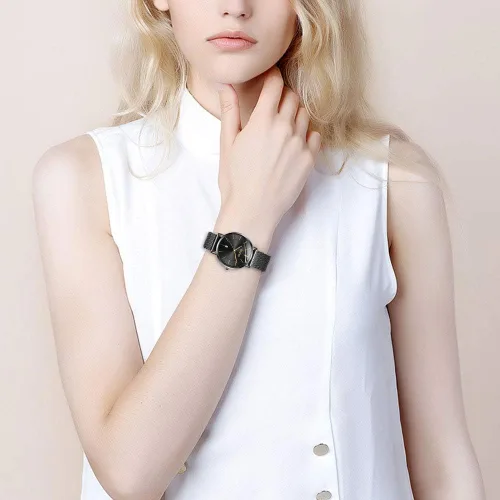 Vista 3 de Verhux Relojes de pulsera para mujer, de acero inoxidable de oro rosa, impermeable, analógico, de cuarzo, para mujer, regalos para ella