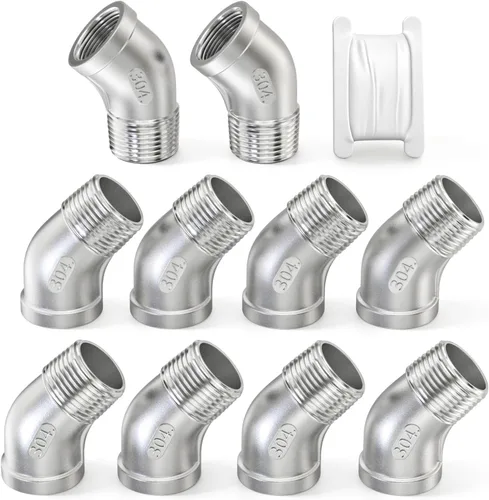 Vista 25 de TAISHER 2 piezas de acero inoxidable 304 accesorios de codo de 90 grados, tubo hembra NPT de 1 pulgada a 1 pulgada NPT hembra 304 accesorio