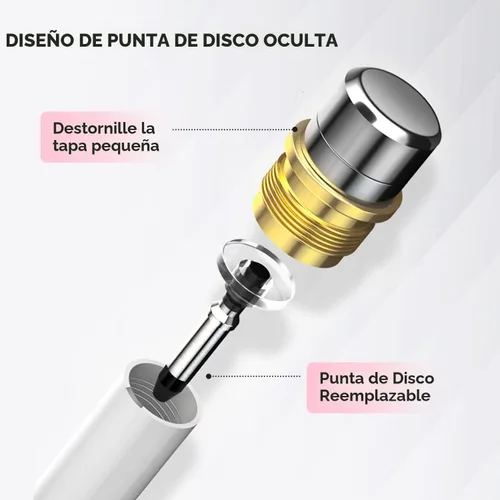 Vista 3 de Lápiz para Tablet, Lápiz Stylus con Punta de Disco Capacitiva y Tapa Magnética Compatible con Todas las Pantallas Táctiles, Lápices para Apple iPad
