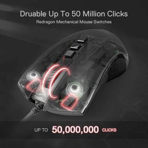 Vista 2 de Redragon M711 Cobra - Mouse para videojuegos con retroiluminación croma RGB de 16.8 millones de colores, 10.000 DPI, 7 botones programables