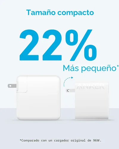 Vista 4 de Anker Cargador para portátil, cargador USB C plegable compacto de 100 W con cable de 5 pies