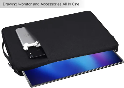 Vista 3 de Funda de monitor portátil de 15.6 pulgadas, funda protectora de transporte compatible con KYY MNN InnoView para la mayoría de monitores de 16.1/15.6
