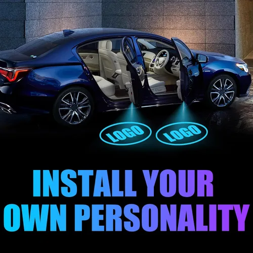 Vista 3 de SPOBODY - Juego de 2 proyectores LED inalámbricos para puerta de auto, recargables, con proyección HD y lámpara de bienvenida, aptos