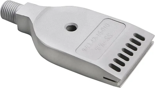 Vista 8 de Boquilla plana de acero inoxidable rosca macho 1/4 "BSPT boquilla de gas, cuchillo de aire, boquilla de soplado de polvo de 22 agujeros, soplador