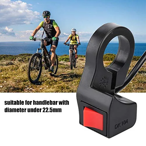 Vista 4 de Dilwe Interruptor basculante de bicicleta eléctrica, interruptor de encendido/apagado universal de manillar de motocicleta de PVC para motocicleta