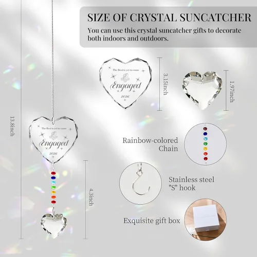 Vista 5 de Regalo de jubilación para mujer, regalo de feliz jubilación para mujer, atrapasoles de cristal de diferencia que hiciste para decoraciones de fiesta