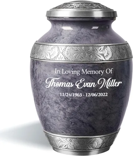 Vista 9 de Urna de cremación personalizada para cenizas humanas adultas, nombre grabado personalizado, conmemorativo funerario grande hecho a mano con diseño