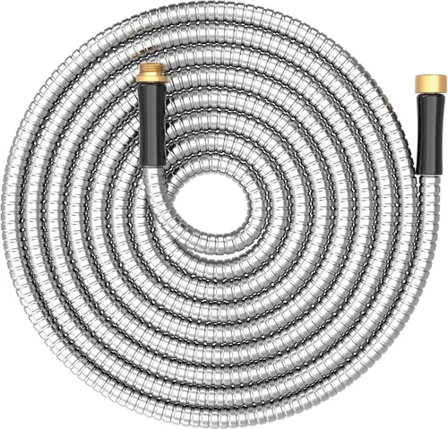 Vista 14 de Manguera de jardín de metal corta de 1 pie, adaptador de extensión de manguera pequeña de acero inoxidable para carrete de manguera, tubo de agua