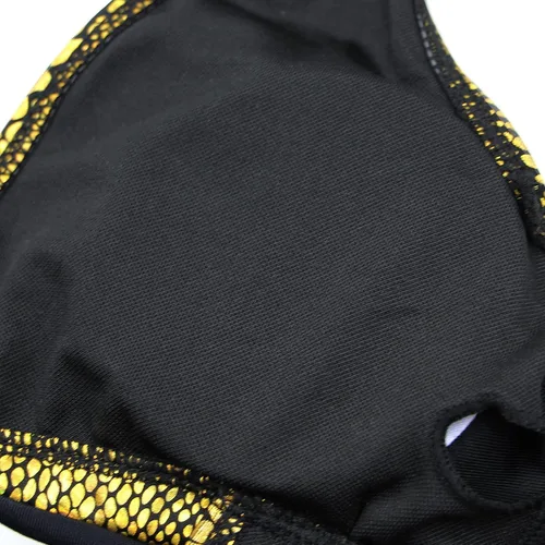 Vista 7 de JUMISEE Traje de baño de piel de serpiente holográfica para mujer, traje de baño sexy con tirantes delgados y espalda descubierta