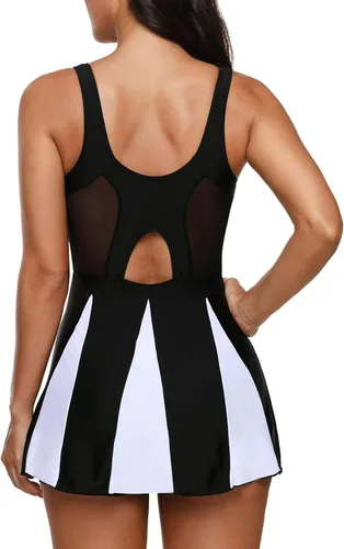Vista 4 de Zando Trajes de baño para mujer 2025 Vestido de natación para mujer, trajes de baño, falda de natación, traje de baño de una pieza, traje de baño
