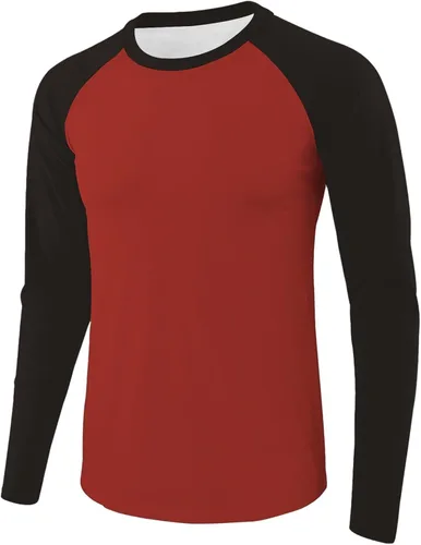 Vista 11 de Camiseta de béisbol para hombre, manga larga, cuello redondo, algodón, raglán, casual, dinámica