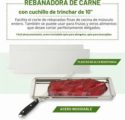 Vista 2 de Kit avanzado de rebanadora de carne seca de ternera, rebanadas uniformes 100% de precisión garantizadas, grosor ajustable, apto para lavavajillas