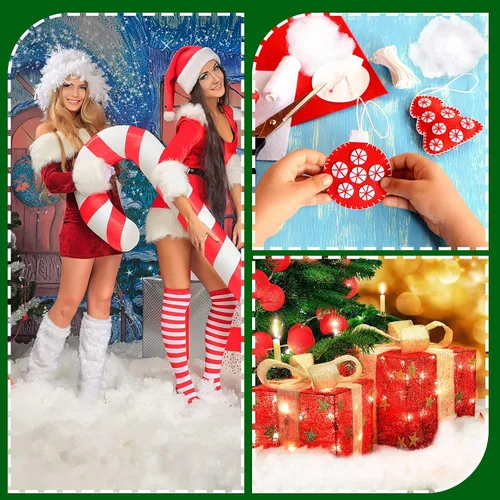 Vista 4 de Riakrum Decoración de Nieve Falsa con Relleno de Fibra Esponjosa Artificial Blanca para Cubrir Árboles y Decoraciones de Hogar y Fiestas (180 G)