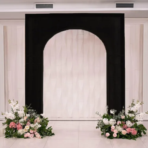 Vista 16 de Efavormart - Funda de arco de boda de elastano negro para soporte de arco de triunfo, cubierta elástica para telón de fondo con marco de globos, 7