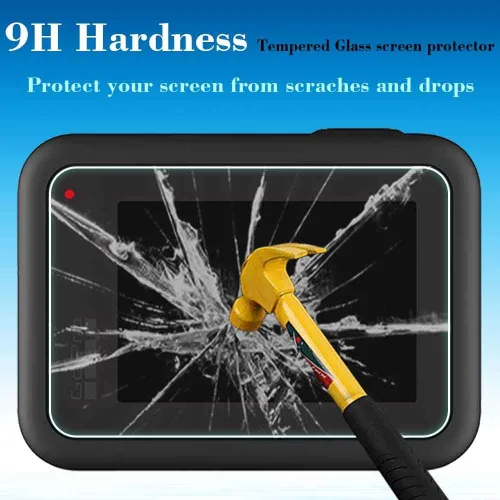 Vista 5 de ULBTER Protector de pantalla para cámara GoPro Hero 8 Hero8 negro + protector de pantalla de lente + cubierta de tapa de lente, protector de vidrio
