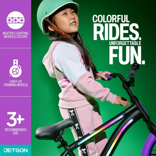 Vista 3 de Bicicleta Infantil Jetson Light Rider con Luces LED Unisex, Marco Iluminado con 3 Modos de Luz Diferentes